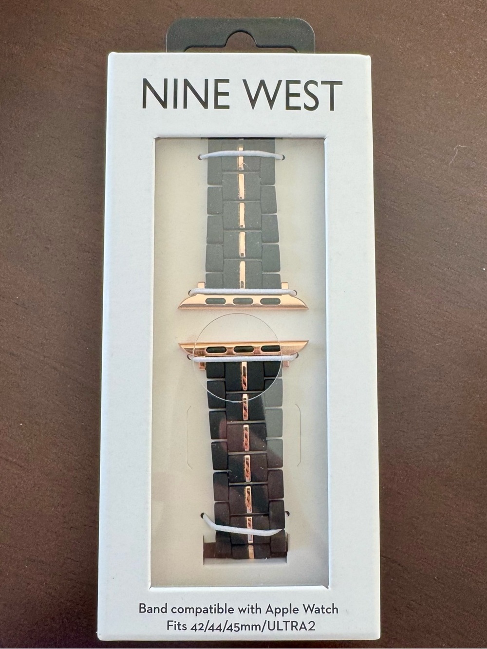Nine West Black and Rose Gold Link-Style Apple Watch Band